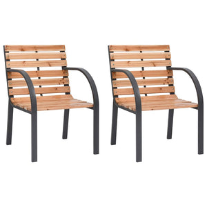 Gartenstühle 2er Set Tanne Massivholz
