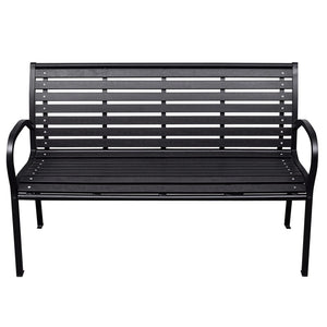 Schwarze Gartenbank 116 cm Stahl/WPC