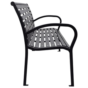 Schwarze Gartenbank 116 cm Stahl/WPC
