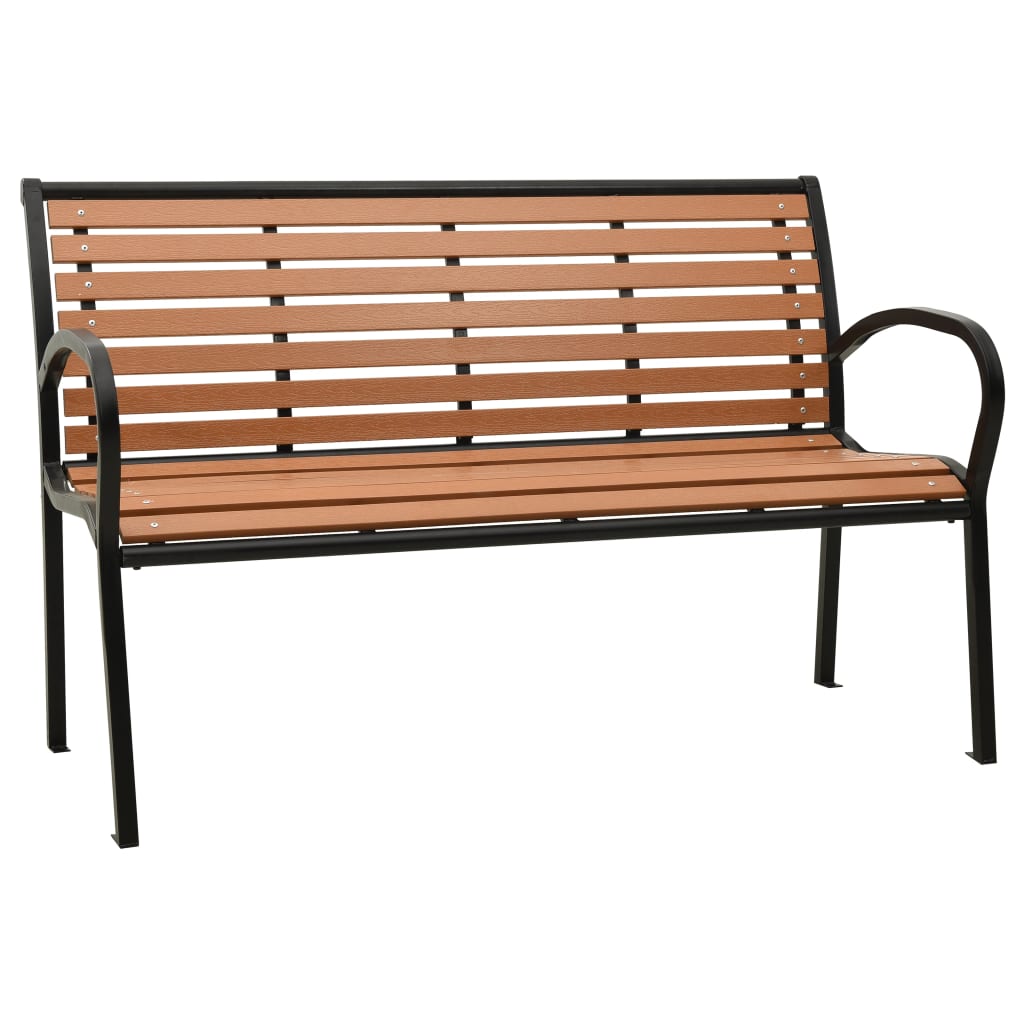 vidaXL Banc de jardin noir et marron 116 cm en acier et WPC