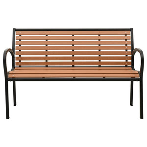 vidaXL Banc de jardin noir et marron 116 cm en acier et WPC