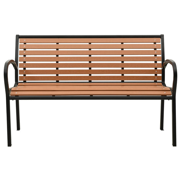 vidaXL Banc de jardin noir et marron 116 cm en acier et WPC
