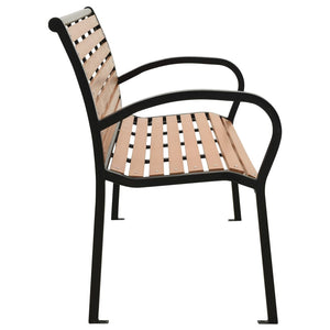 vidaXL Banc de jardin noir et marron 116 cm en acier et WPC