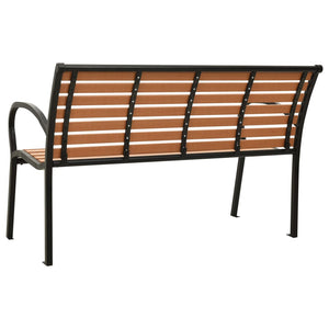 vidaXL Banc de jardin noir et marron 116 cm en acier et WPC