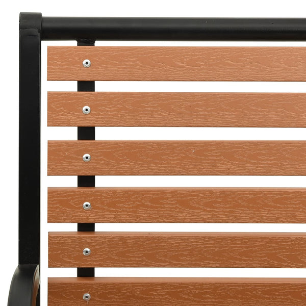 vidaXL Banc de jardin noir et marron 116 cm en acier et WPC