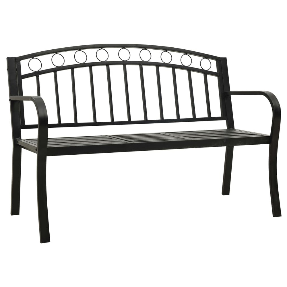 Gartenbank mit Tisch Schwarz 120 cm