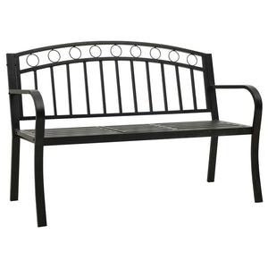 Gartenbank mit Tisch Schwarz 120 cm