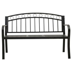 Gartenbank mit Tisch Schwarz 120 cm
