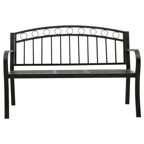 Gartenbank mit Tisch Schwarz 120 cm