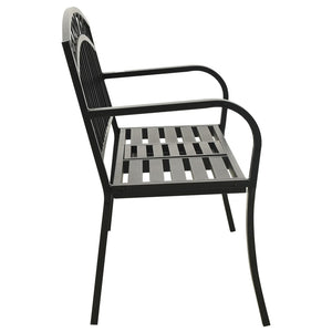 Gartenbank mit Tisch Schwarz 120 cm