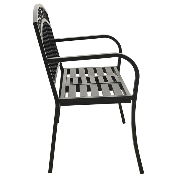 Gartenbank mit Tisch Schwarz 120 cm