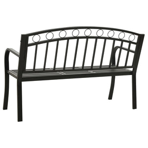 Gartenbank mit Tisch Schwarz 120 cm