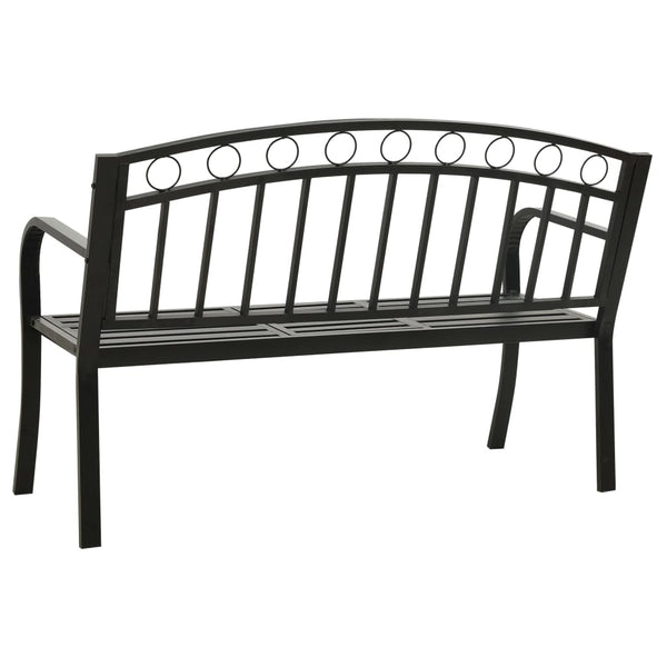 Gartenbank mit Tisch Schwarz 120 cm