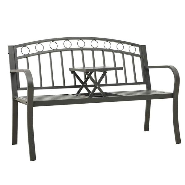 Gartenbank mit Tisch Grau 120 cm