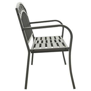 Gartenbank mit Tisch Grau 120 cm