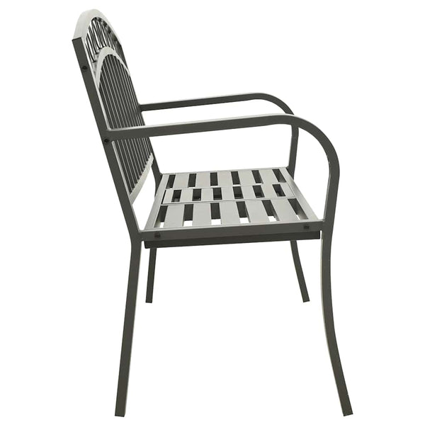 Gartenbank mit Tisch Grau 120 cm