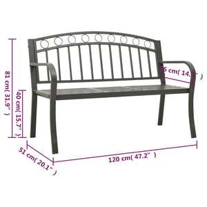 Gartenbank mit Tisch Grau 120 cm