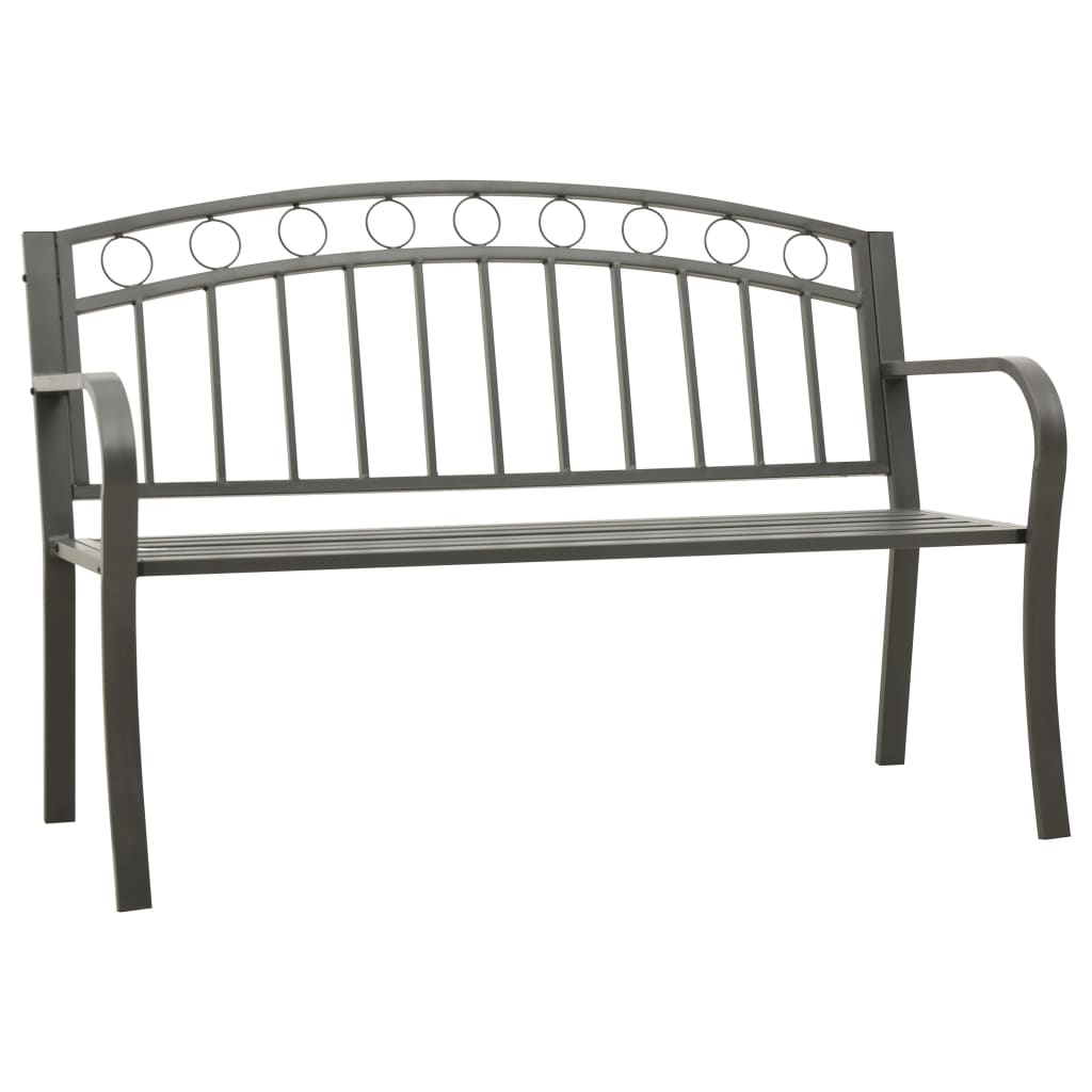 Gartenbank Grau Stahl 120 cm