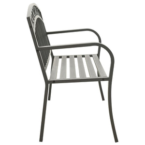 Gartenbank Grau Stahl 120 cm