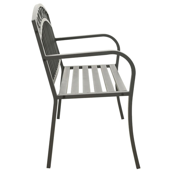 Gartenbank Grau Stahl 120 cm