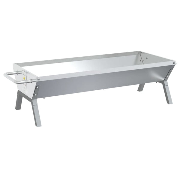 Edelstahl Grill Silber 118 cm