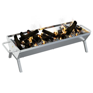 Edelstahl Grill Silber 118 cm