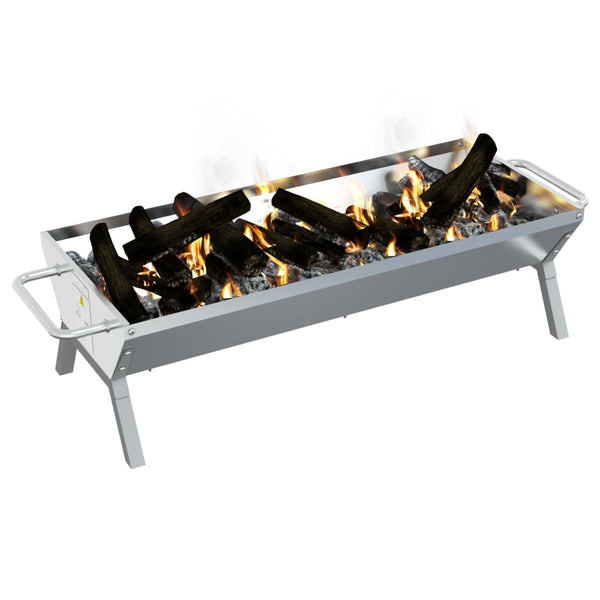 Edelstahl Grill Silber 118 cm