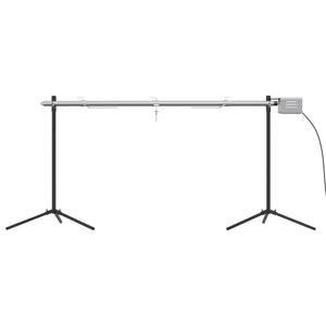 vidaXL Tournebroche automatique avec moteur Acier inoxydable 150x46,5x82,5 cm