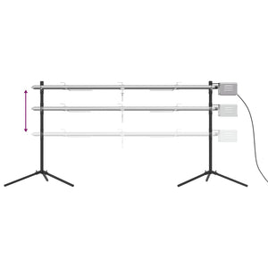 vidaXL Tournebroche automatique avec moteur Acier inoxydable 150x46,5x82,5 cm