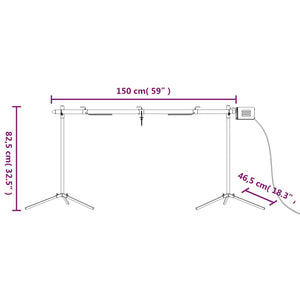 vidaXL Tournebroche automatique avec moteur Acier inoxydable 150x46,5x82,5 cm