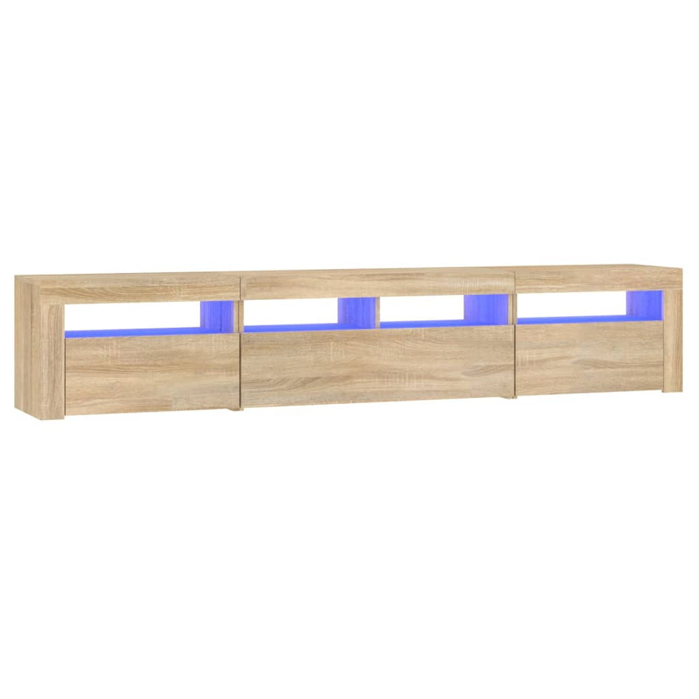 TV-Schrank mit LED-Leuchten Sonoma-Eiche 210x35x40 cm