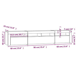 TV-Schrank mit LED-Leuchten Sonoma-Eiche 210x35x40 cm