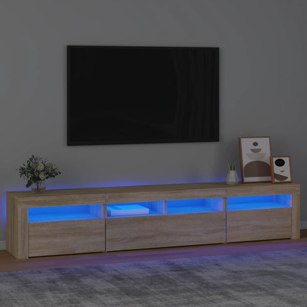 TV-Schrank mit LED-Leuchten Sonoma-Eiche 210x35x40 cm