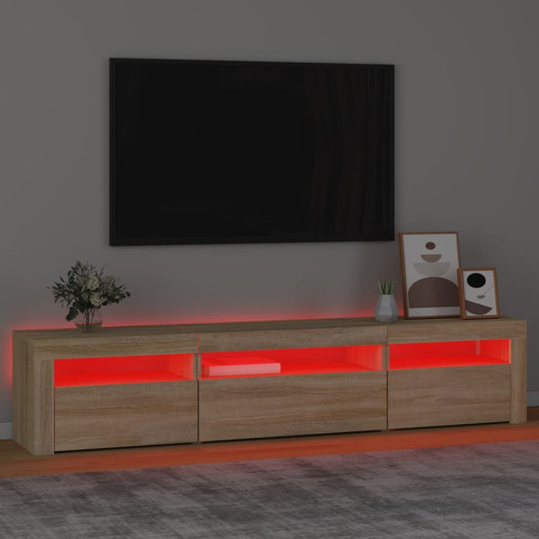TV-Schrank mit LED-Leuchten Sonoma-Eiche 195x35x40 cm