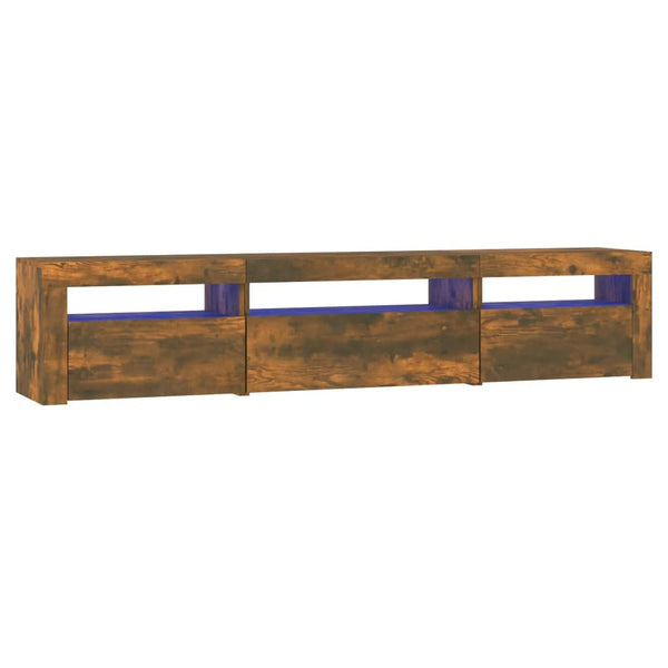 TV-Schrank mit LED-Leuchten Räuchereiche 195x35x40 cm