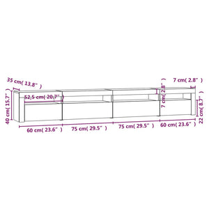 TV-Schrank mit LED-Leuchten Schwarz 270x35x40 cm
