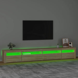 TV-Schrank mit LED-Leuchten Sonoma-Eiche 270x35x40 cm
