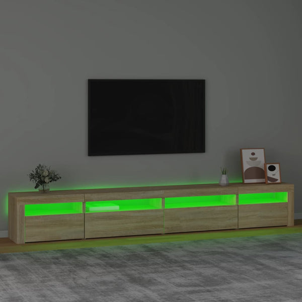 TV-Schrank mit LED-Leuchten Sonoma-Eiche 270x35x40 cm