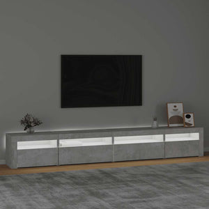 TV-Schrank mit LED-Leuchten Betongrau 270x35x40 cm