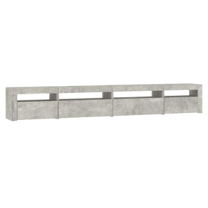 TV-Schrank mit LED-Leuchten Betongrau 270x35x40 cm