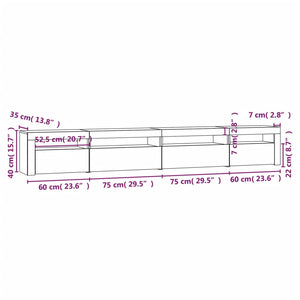 TV-Schrank mit LED-Leuchten Räuchereiche 270x35x40 cm