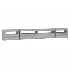 TV-Schrank mit LED-Leuchten Grau Sonoma 270x35x40 cm