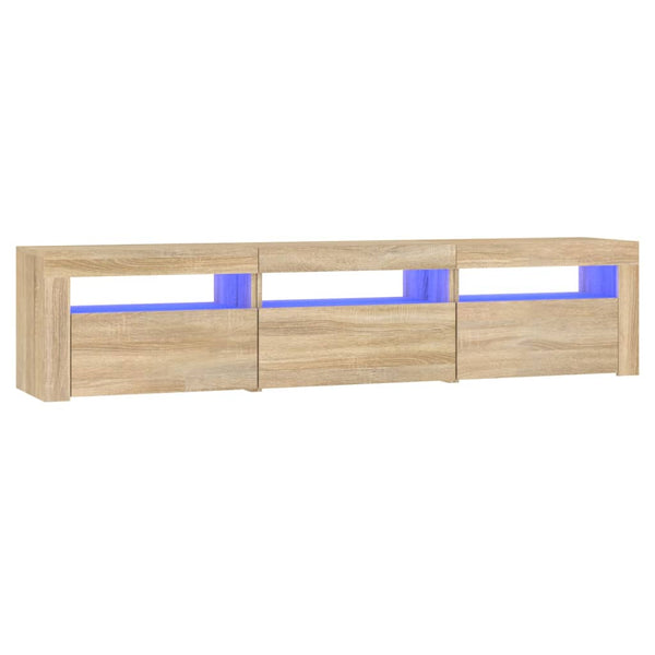Meuble TV vidaXL avec lumières LED chêne Sonoma 180x35x40 cm