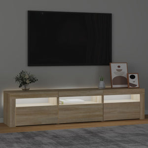Meuble TV vidaXL avec lumières LED chêne Sonoma 180x35x40 cm