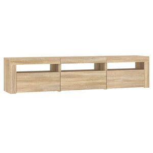 Meuble TV vidaXL avec lumières LED chêne Sonoma 180x35x40 cm