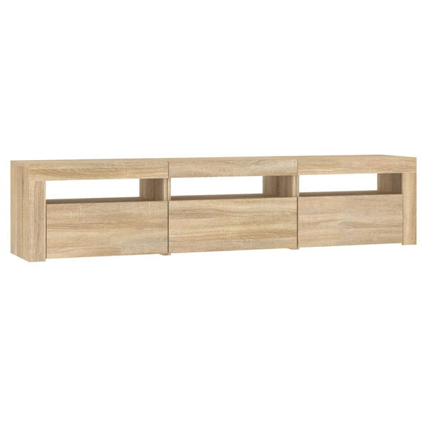 Meuble TV vidaXL avec lumières LED chêne Sonoma 180x35x40 cm