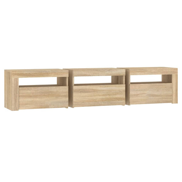 Meuble TV vidaXL avec lumières LED chêne Sonoma 180x35x40 cm