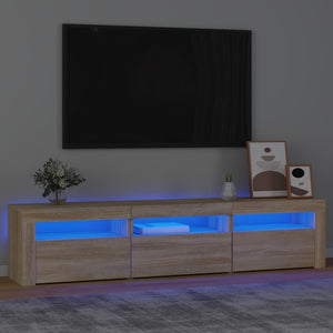 Meuble TV vidaXL avec lumières LED chêne Sonoma 180x35x40 cm