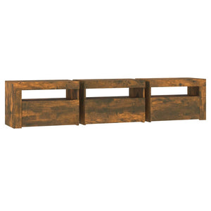TV-Schrank mit LED-Leuchten Räuchereiche 180x35x40 cm