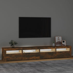 TV-Schrank mit LED-Leuchten Räuchereiche 240x35x40 cm